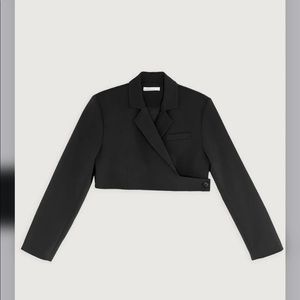 Oak + Fort Black Cropped Blazer NWOT Size M